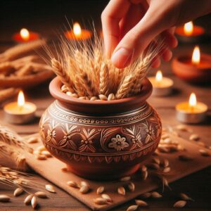 Navratri grain ritual